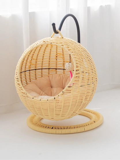 Circle type rattan style cat house