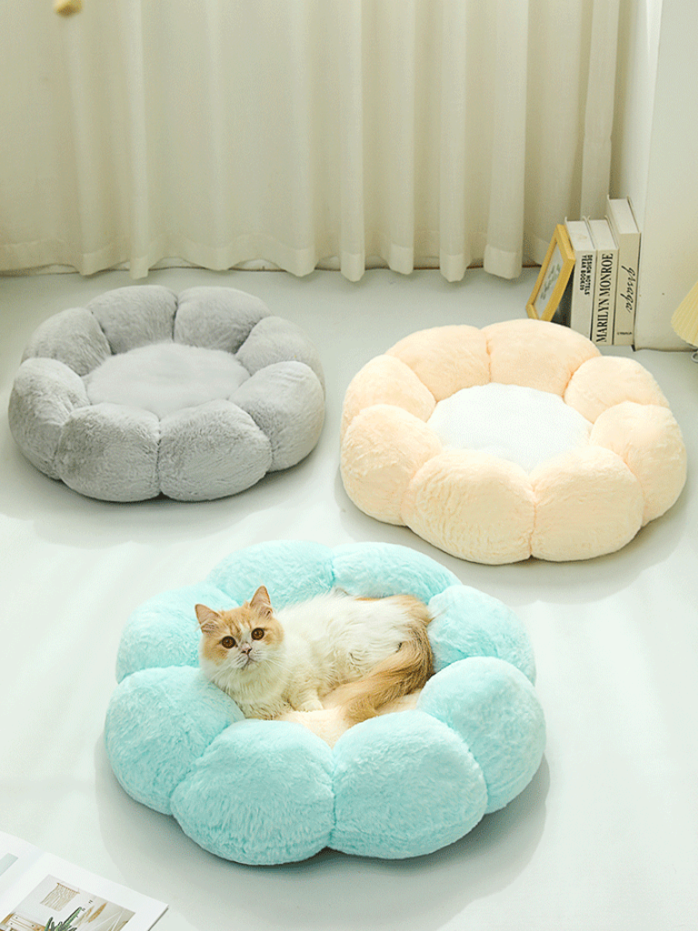 pastel flower cat bed 