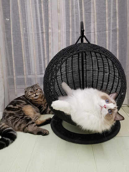 Circle type rattan style cat house