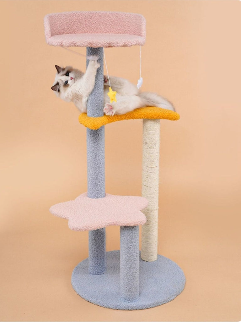 starry sky pastel cat tower 