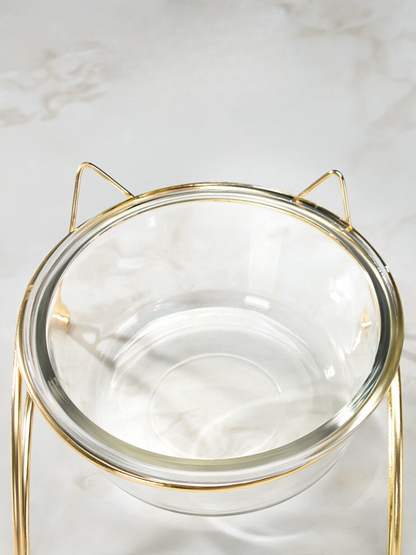 cat ear frame double food bowl 