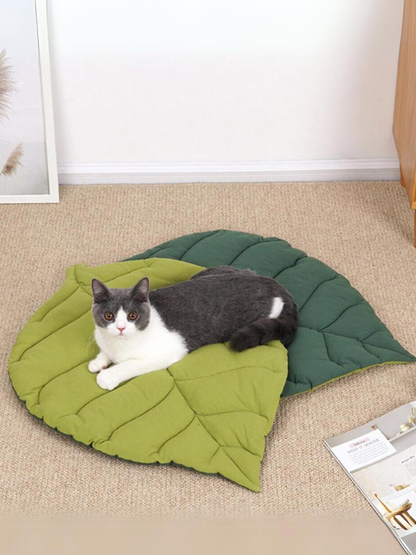 Fluffy leaf reversible cat bed [Ginkgo biloba/Konoha]