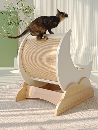 Moon scratching cat bed