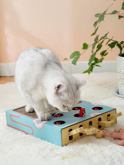 Pop-up hamster cat toy with claw 