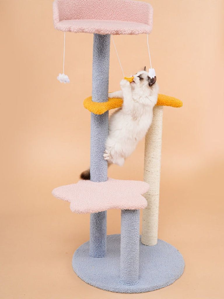 starry sky pastel cat tower 