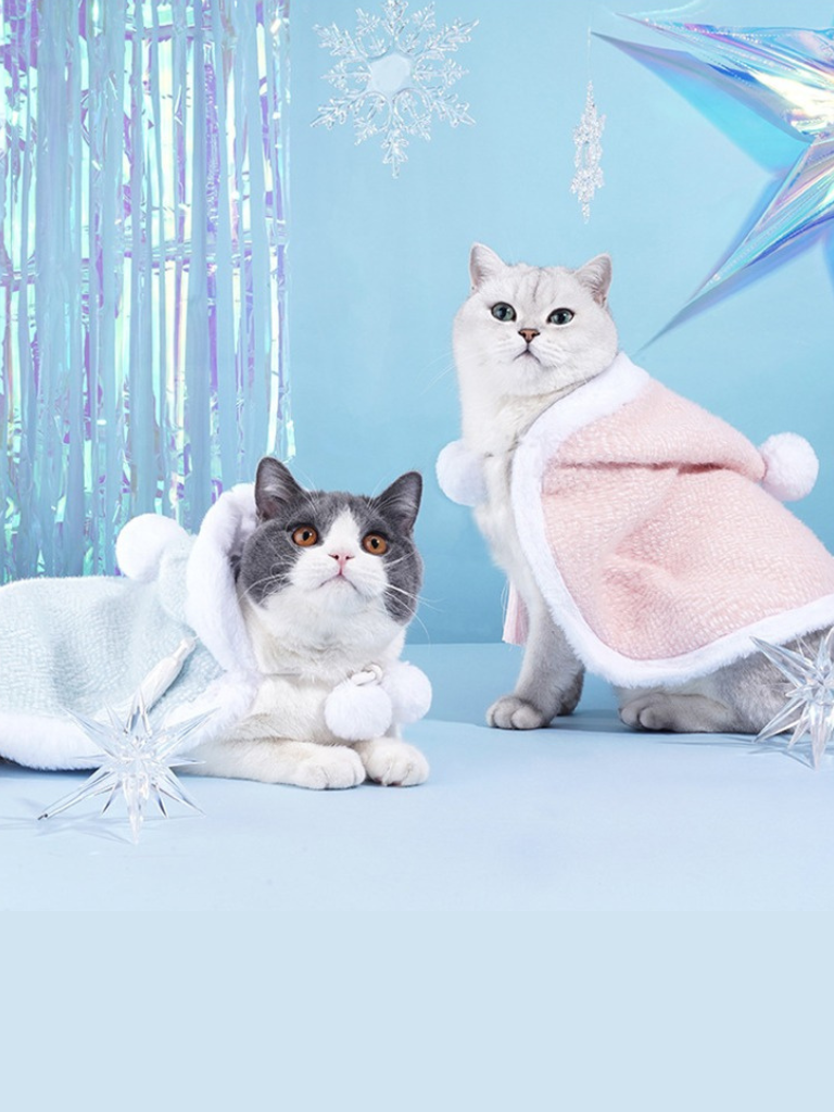 [Next day shipping/Christmas only] Pastel color Santa cat cosplay 