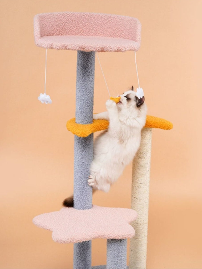 starry sky pastel cat tower 