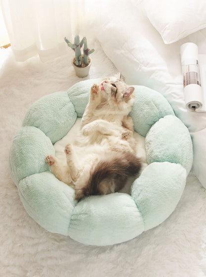 pastel flower cat bed 