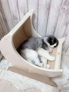 Moon scratching cat bed