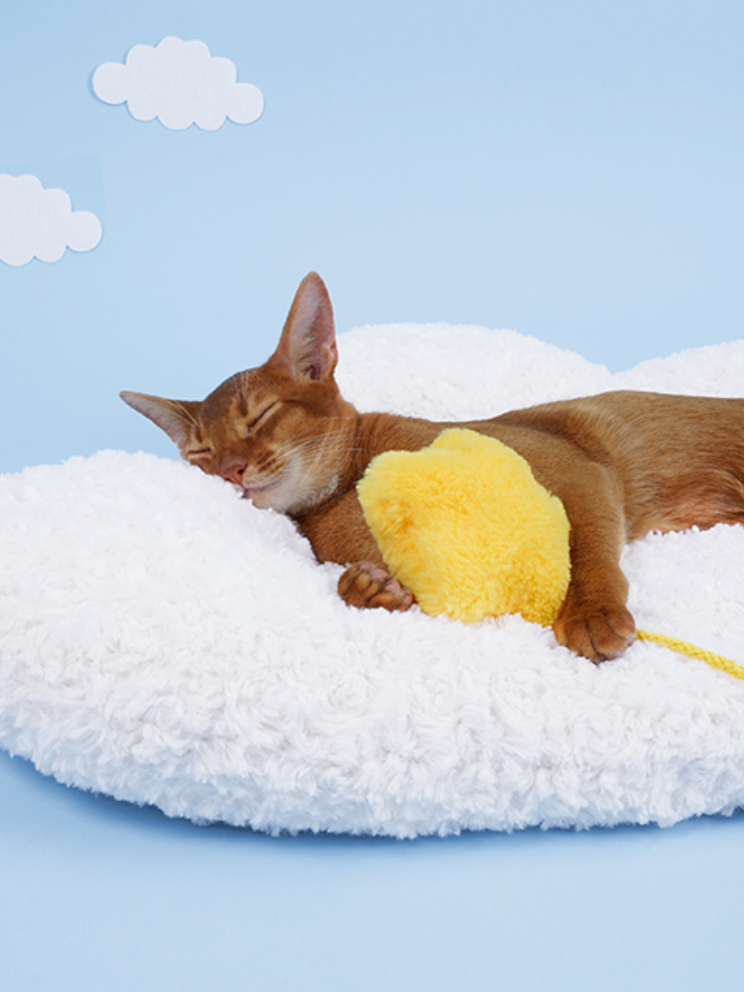 Cloud marshmallow cat bed [with star toy]