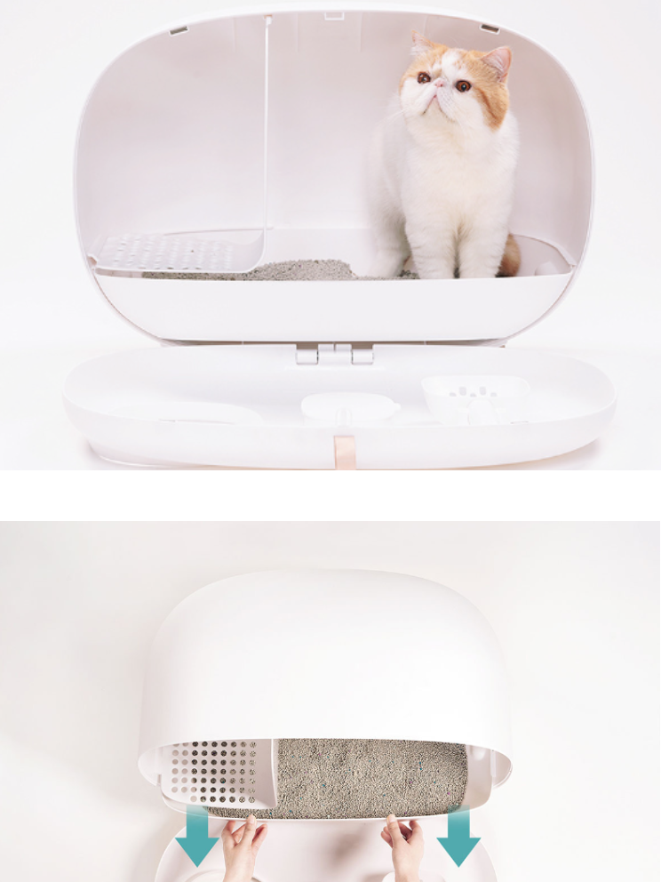 Radio type pastel cat toilet 