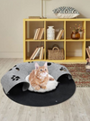 Donut-shaped half-tunnel cat house 