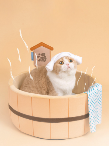いい湯だな風呂桶型猫ベッド