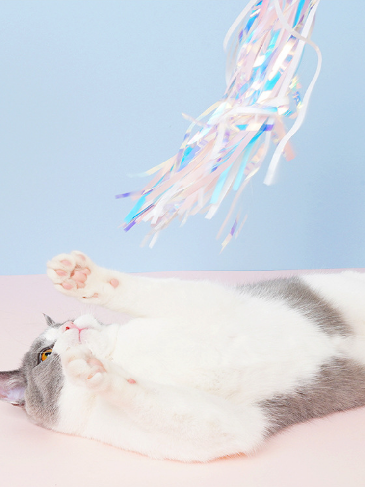 Shiny Angel Stick Ribbon Cat Toy