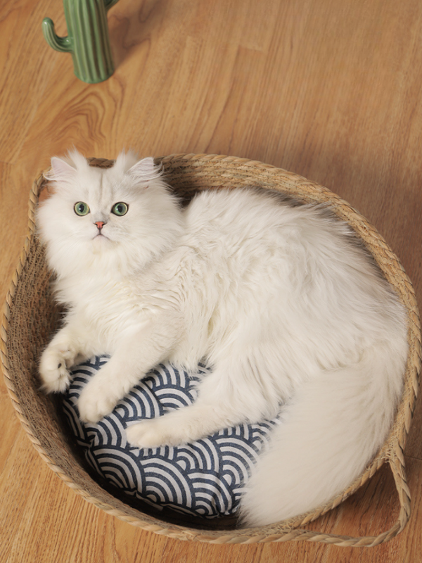 Japanese Pattern Cushion Basket Bed
