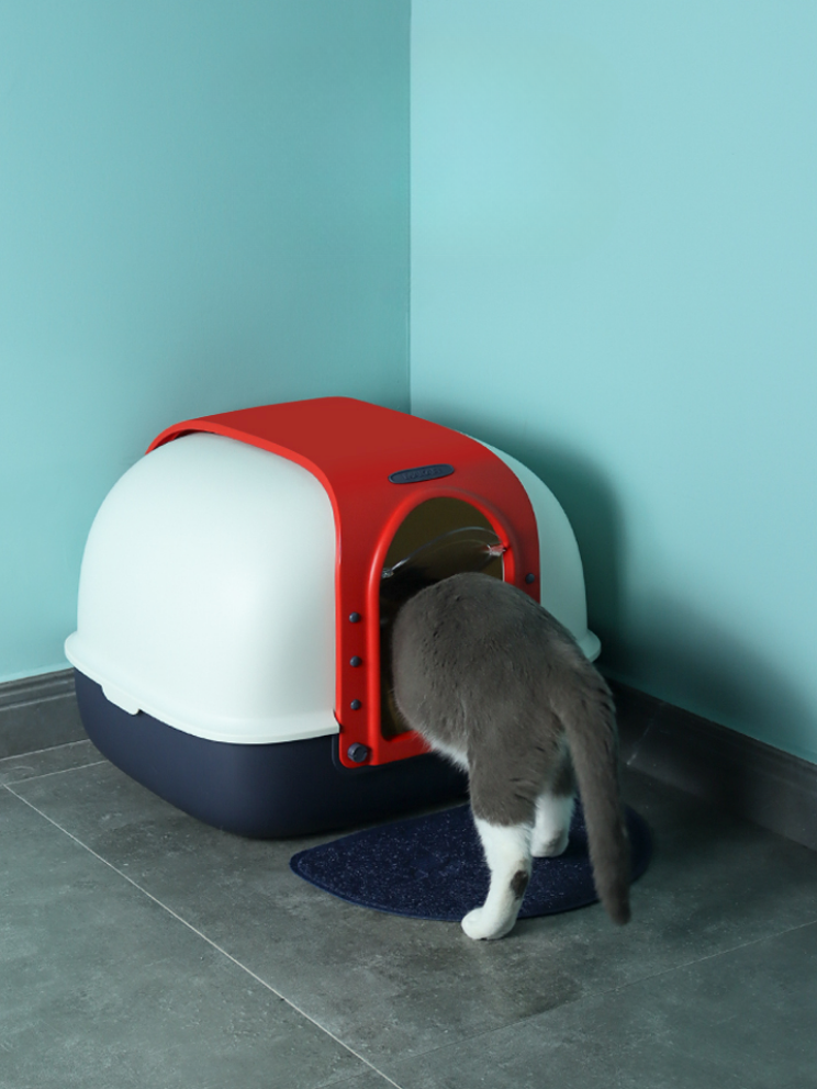 Triple color cat toilet [with mat] 