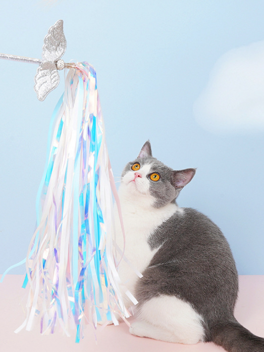 Shiny Angel Stick Ribbon Cat Toy