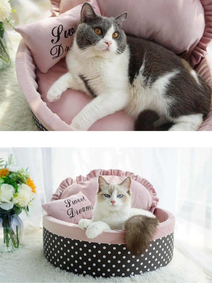 Pink princess cat bed online