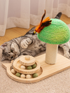 Trackball Cat Toy with Mushroom Scraper 