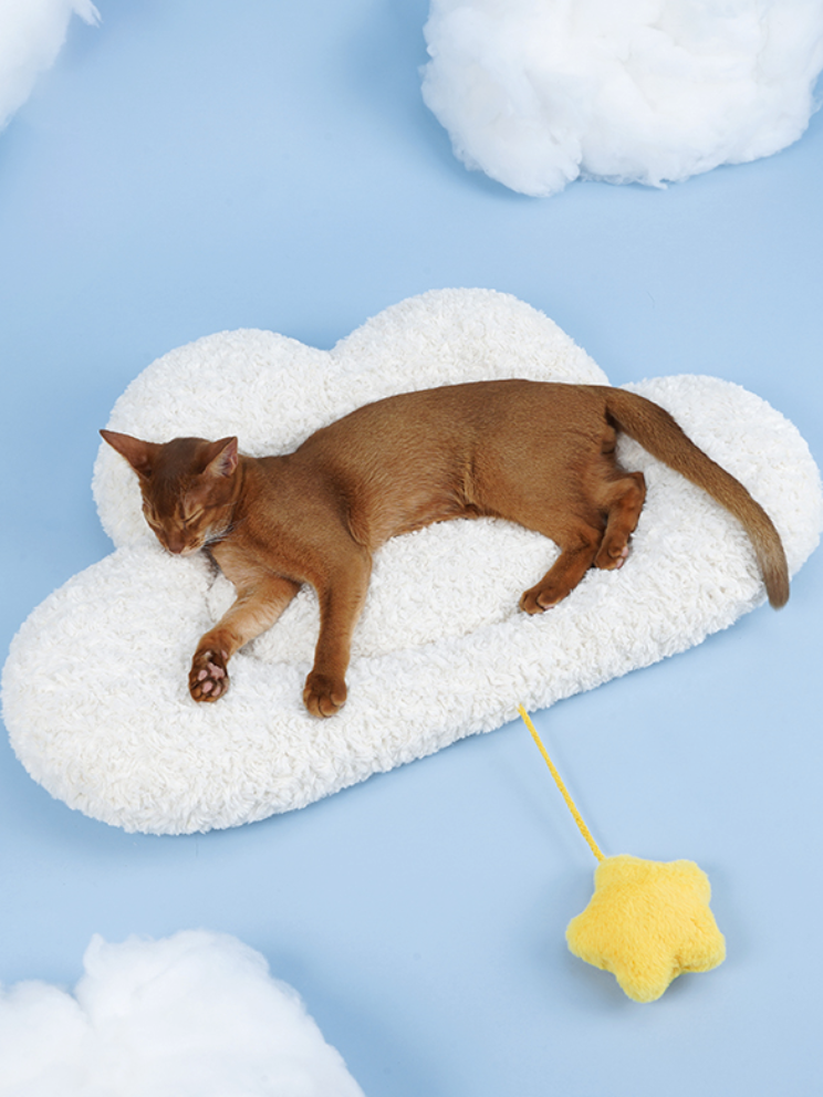 Cloud marshmallow cat bed [with star toy]