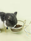 cat ear frame double food bowl 