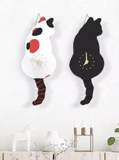 フリフリしっぽ猫の壁掛け時計 - MOFUCAT